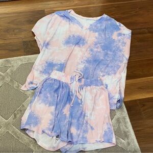 Tie-Dye Lounge Set - Pink and Blue